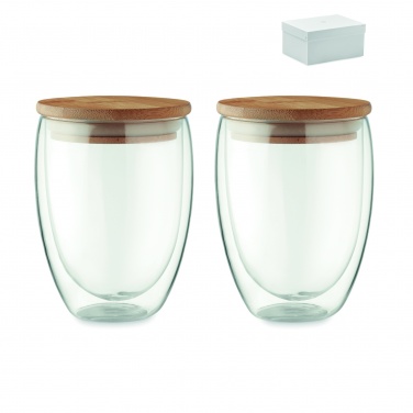 Logo trade promotional merchandise picture of: Set of 2 glasses 350 ml in box