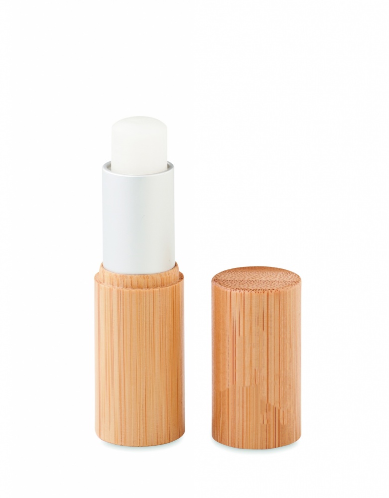 Logo trade advertising products image of: Lip balm in bamboo tube box