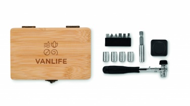 Logo trade promotional items image of: 13 piece tool set, bamboo case