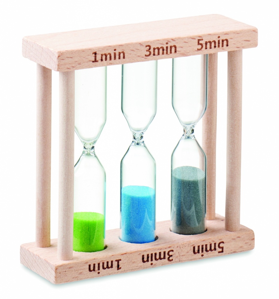 Logotrade promotional gift picture of: Set of 3 wooden sand timer