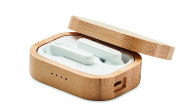 Logotrade promotional giveaways photo of: TWS earbuds in bamboo case