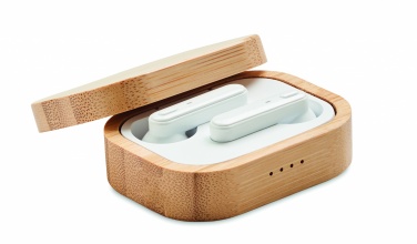 Logotrade promotional gifts photo of: TWS earbuds in bamboo case