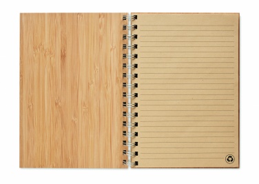 Logo trade corporate gift photo of: A5 ring bound Bamboo notebook