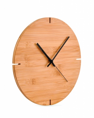 Logo trade promotional merchandise image of: Round shape bamboo wall clock