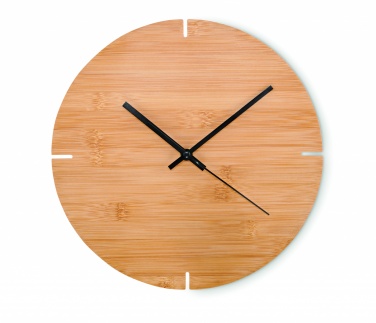 Logotrade promotional item image of: Round shape bamboo wall clock