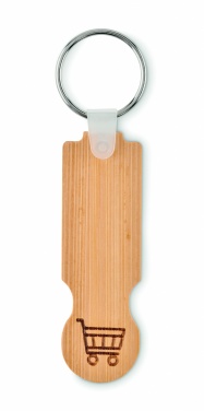 Logotrade promotional products photo of: Bamboo euro token key ring Rauma