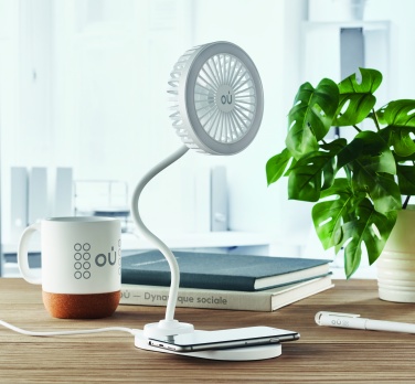 Logo trade advertising product photo of: Desktop charger fan with light