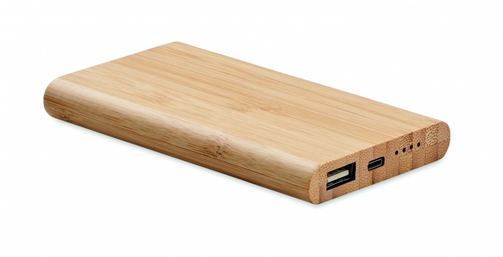 Logo trade promotional products picture of: 4000 mAh Bamboo power bank