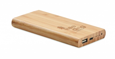 Logo trade promotional merchandise picture of: 6000 mAh Bamboo power bank