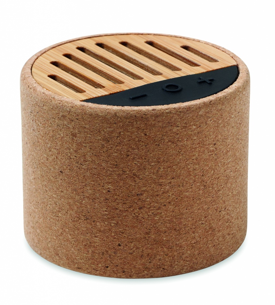 Logotrade promotional product picture of: Round cork wireless speaker