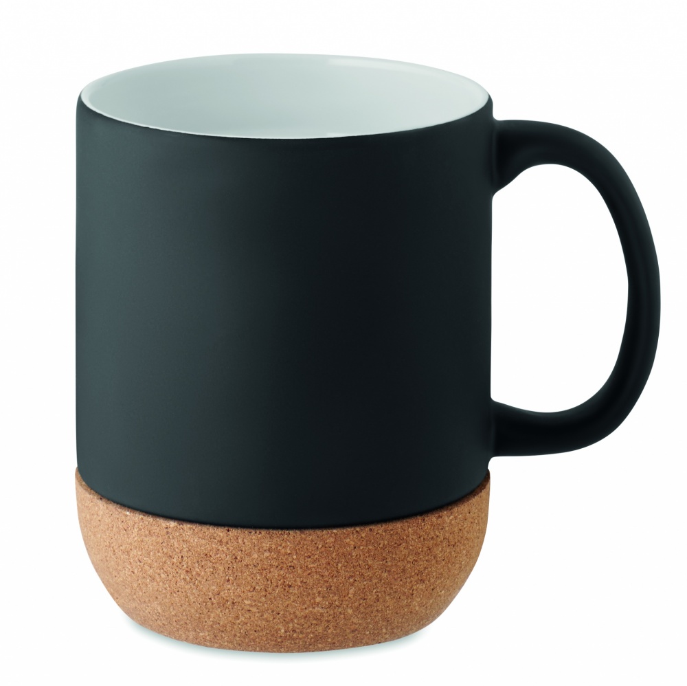 Logo trade promotional items image of: Matt ceramic cork mug 300 ml