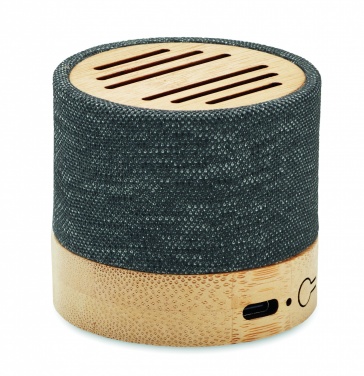 Logo trade corporate gifts picture of: Bamboo RPET wireless speaker