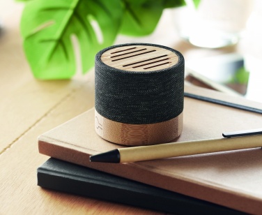 Logo trade promotional item photo of: Bamboo RPET wireless speaker