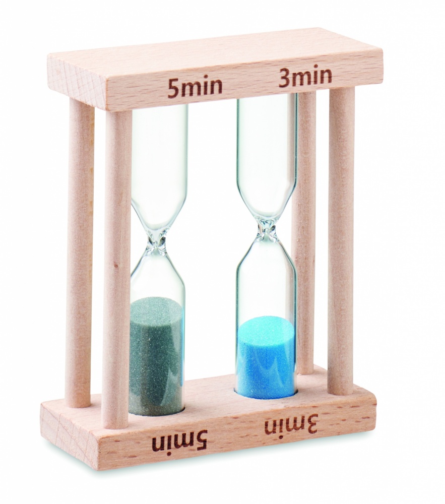 Logo trade advertising product photo of: Set of 2 wooden sand timers