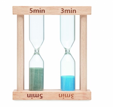 Logo trade advertising product photo of: Set of 2 wooden sand timers