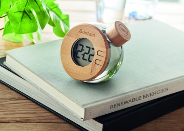 Logotrade business gifts photo of: Water powered bamboo LCD clock