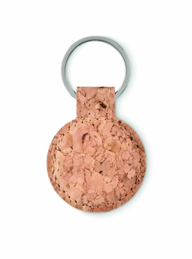 Logo trade promotional item photo of: Round cork key ring Mikkeli