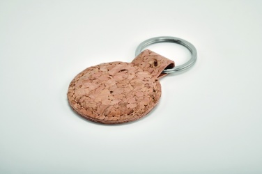 Logo trade promotional product photo of: Round cork key ring Mikkeli