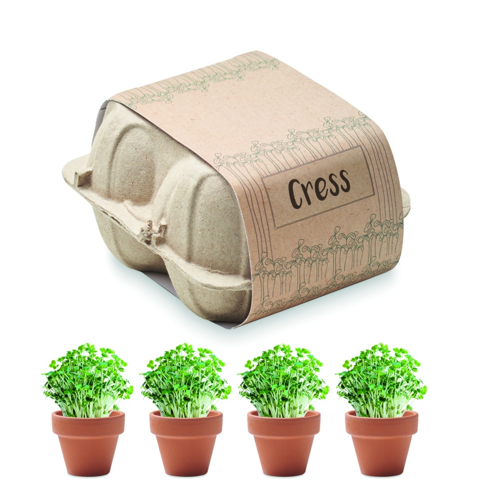 Logo trade promotional giveaways picture of: Egg carton growing kit