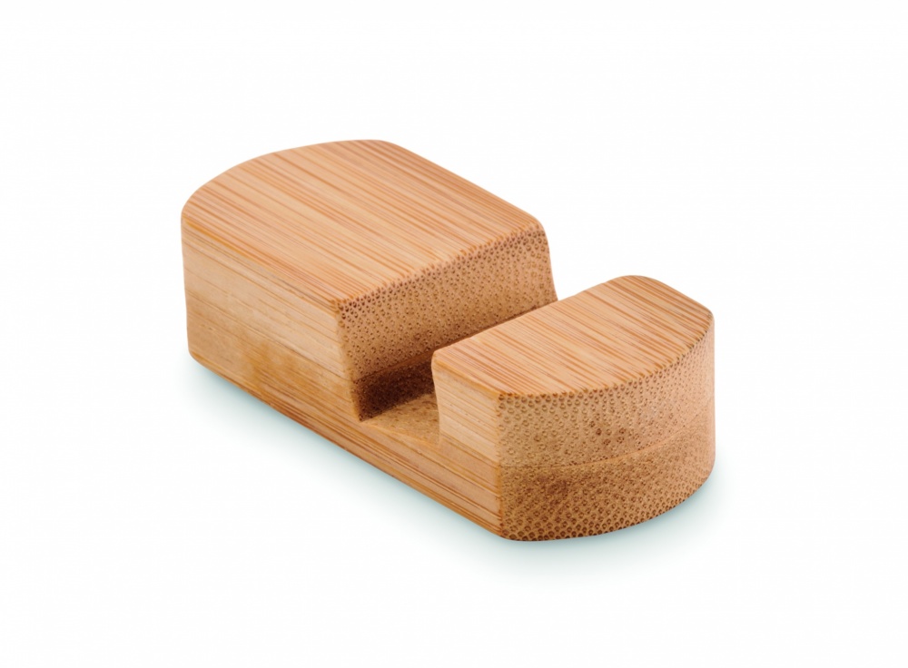 Logo trade promotional products image of: Mini bamboo phone stand