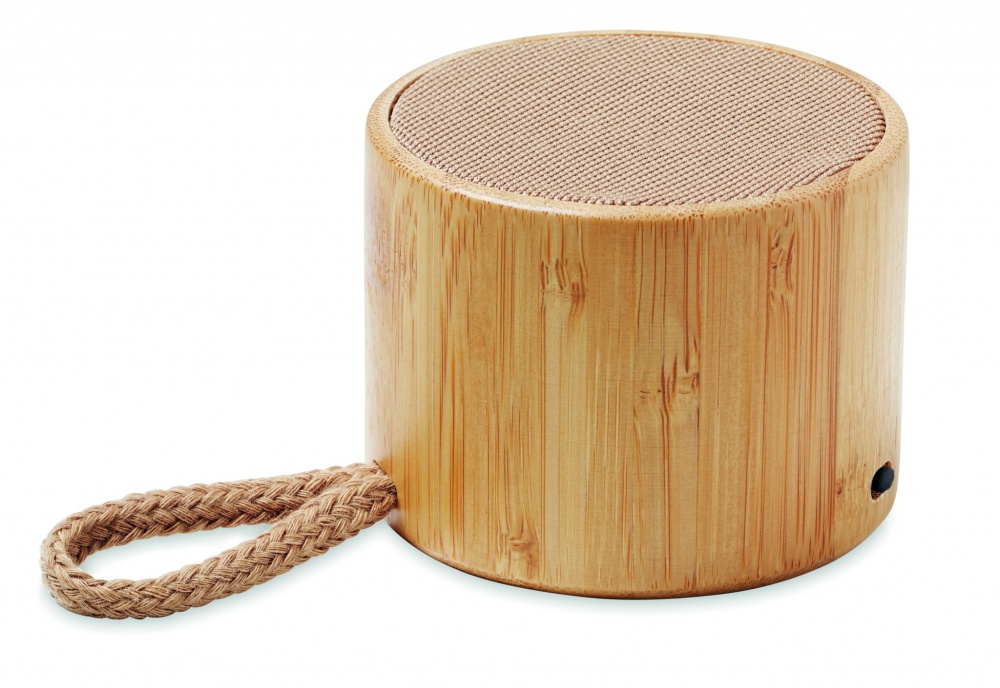 Logotrade business gift image of: Round bamboo wireless speaker