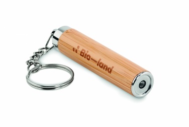 Logo trade business gift photo of: Mini bamboo torch with keyring