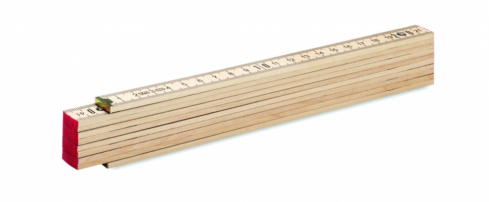 Logo trade promotional merchandise image of: Carpenter ruler in wood 2m