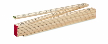 Logo trade promotional giveaway photo of: Carpenter ruler in wood 2m