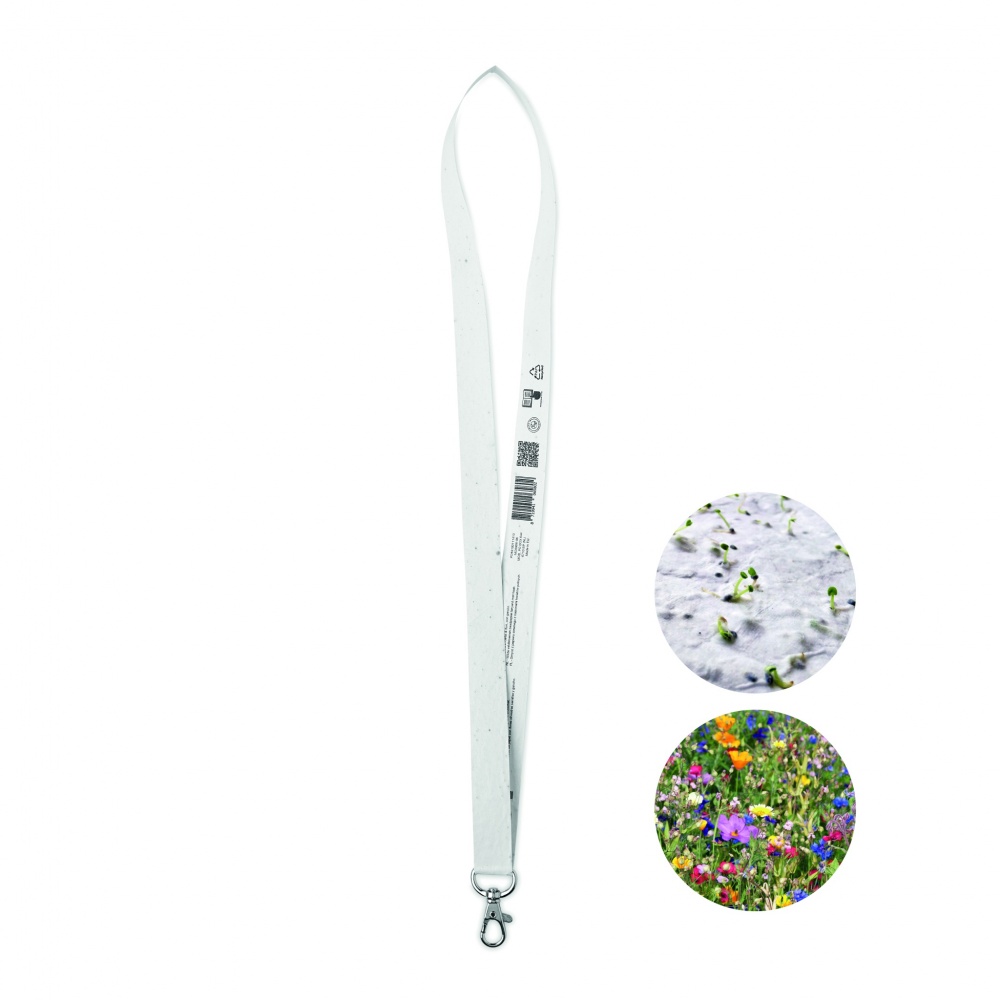 Logo trade corporate gifts picture of: Seed paper lanyard w/hook