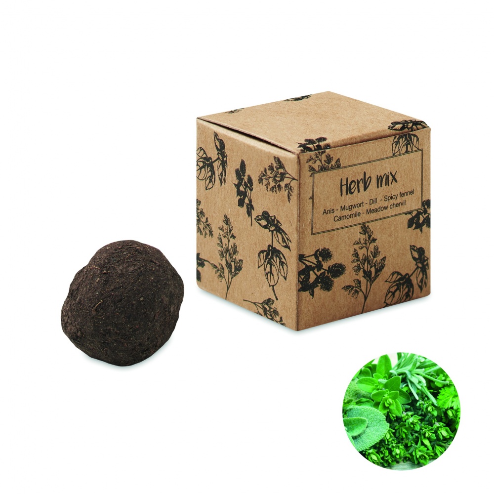 Logo trade promotional giveaways picture of: Herb seed bomb in carton box