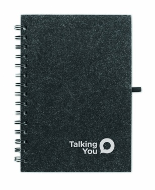 Logo trade advertising products picture of: A5 RPET felt cover notebook