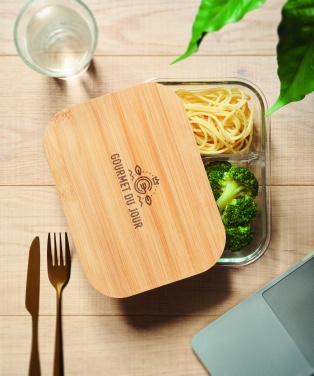 Logotrade promotional merchandise image of: Glass lunch box with bamboo lid