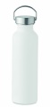 Recycled aluminum bottle 500 ml with a stainless steel handle cap, White