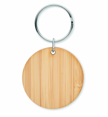 Logotrade promotional item picture of: Round bamboo key ring Pieksämäki