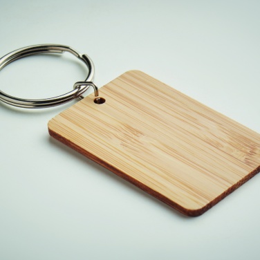 Logotrade promotional gift picture of: Rectangular bamboo key ring Riihimäki