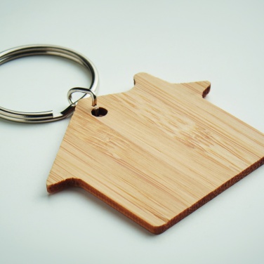 Logotrade promotional giveaway picture of: House shaped bamboo key ring Järvenpää