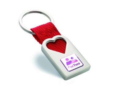 Logo trade corporate gifts picture of: Heart metal key ring Kemi