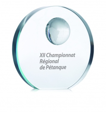 Logo trade promotional gifts picture of: Globe glass trophy