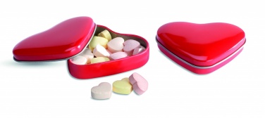 Logo trade business gift photo of: Heart tin box with candies