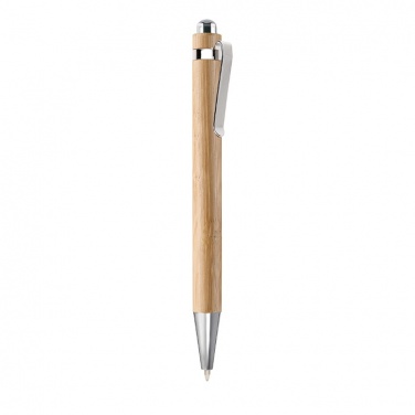 Logo trade corporate gifts image of: Bamboo automatic ball pen