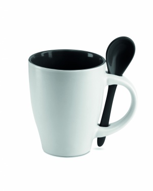 Logotrade promotional item picture of: Bicolour mug with spoon 250 ml