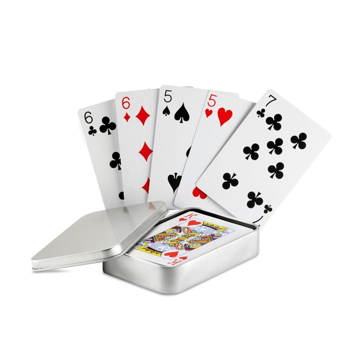 Logo trade promotional gifts image of: Playing cards in tin box