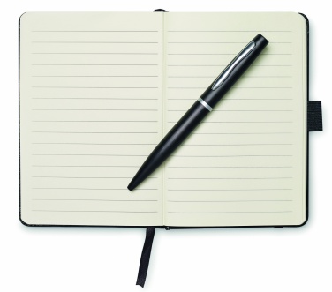 Logo trade promotional merchandise picture of: A6 notebook with pen 72 lined