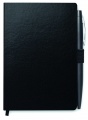 A6 notebook with pen 72 lined, Black