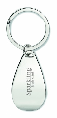 Logo trade promotional merchandise picture of: Bottle opener key ring Tornio