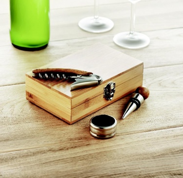 Logotrade promotional gift image of: Wine set in bamboo box