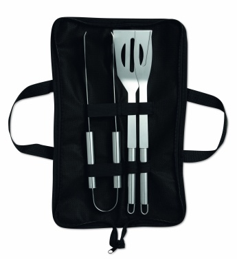 Logo trade promotional giveaways image of: 3 Barbecue tools in pouch