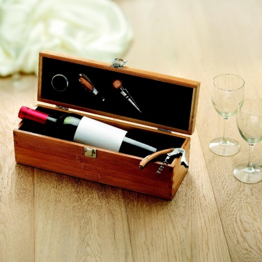 Logo trade promotional item photo of: Wine set in bamboo box