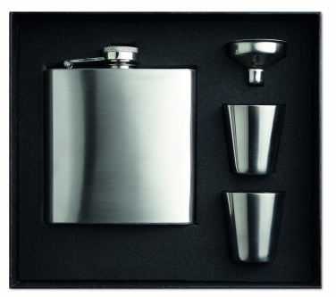 Logotrade corporate gifts photo of: Slim hip flask w 2 cups set