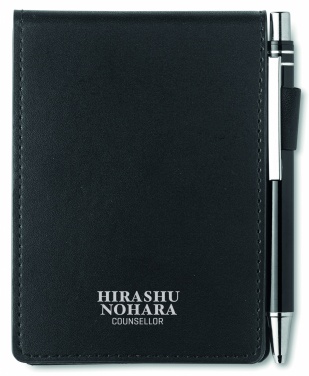 Logotrade promotional giveaways photo of: A7 notepad in PU pouch w/pen